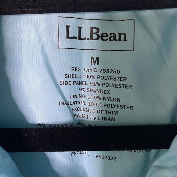 LL Bean Women Quilted Puffer Vest Medium Sleeveless Full Zip Blue Jacket Stretch - Picture 2 of 7